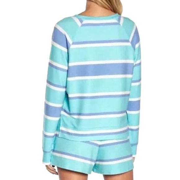 WILDFOX Sweatshirt & Short Lounge Set Stripes - Picture 2 of 5